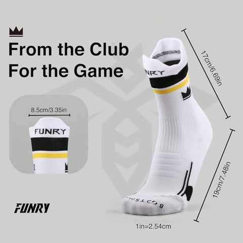 FUNRY Club Collection Soccer Grip Socks,Non-Slip Soccer Socks,Comfy Secure Fit For Football Training & Matches(sizes:7-11)