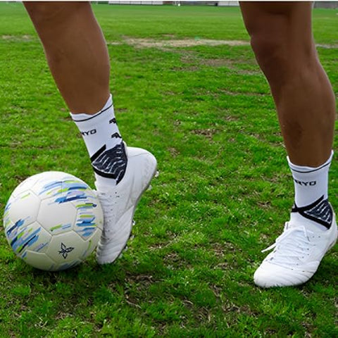 FUNRY Unisex Pro Grip Socks,2Set Tire Pattern Soccer Socks Grip and More No Slip,Comfy,Soft Breathable For Pro Footballer