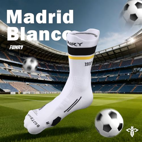 FUNRY Club Collection Soccer Grip Socks,Non-Slip Soccer Socks,Comfy Secure Fit For Football Training & Matches(sizes:7-11)